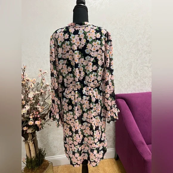 J.Crew J Crew Drapey Tie-Front Floral Dress - Women | Color: Pink | Size: M - Picture 7 of 10